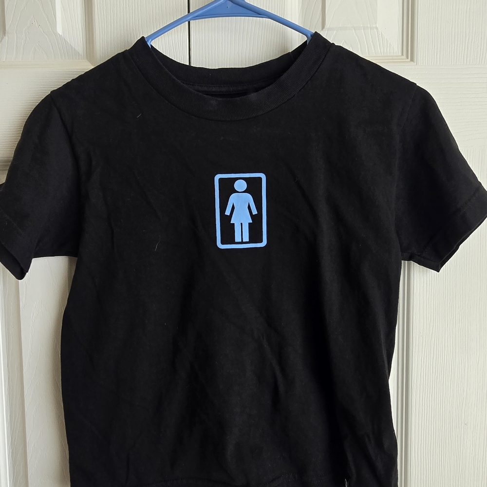 Black Kids Shirt with Blue Graphic